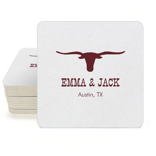 Longhorn Square Coasters